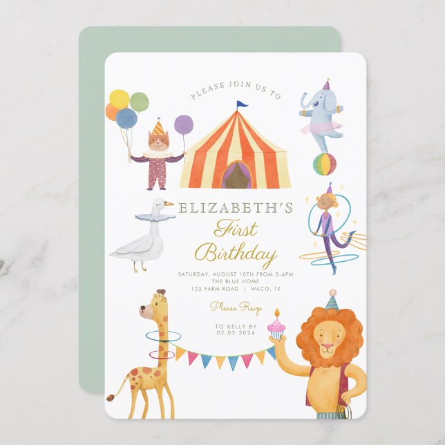 Carousel Circus Carnival Birthday Invitation (Creator Uploaded)