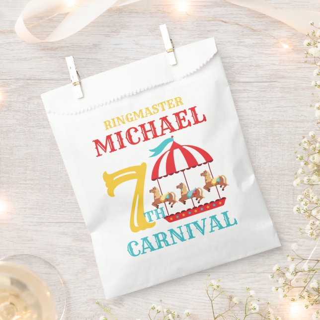 Carousel Circus Carnival Birthday Party Favour Bag (Clipped)