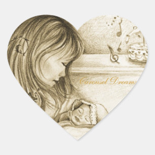 Carousel Dreams Heart Stickers
