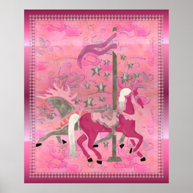 Carousel Dreams Nursery Childs Artwork Poster (Front)