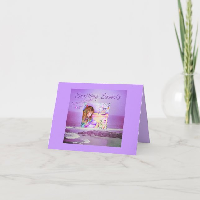 Carousel Dreams Purple Ocean Background Notecard (Front)