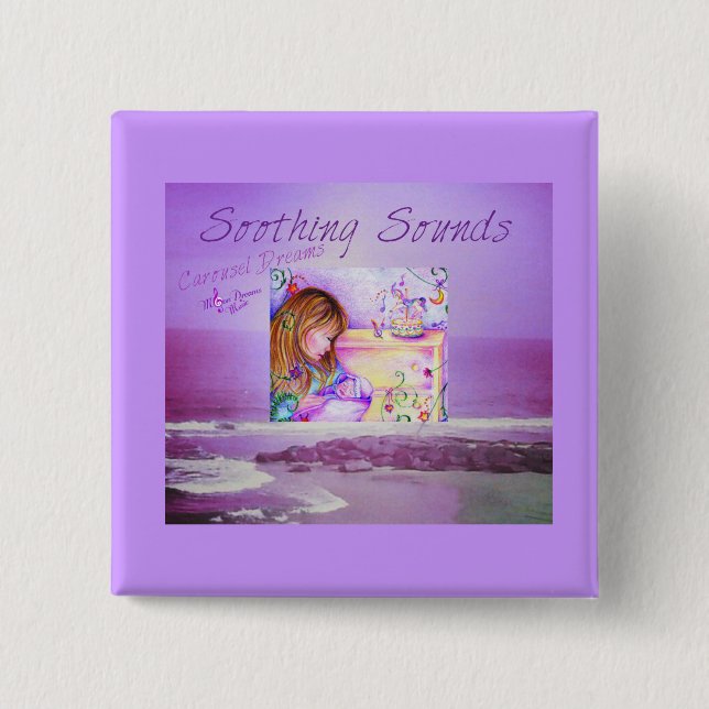 Carousel Dreams Purple Ocean Square Button (Front)
