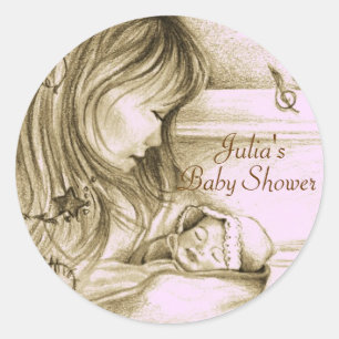 Carousel Dreams Vintage Pink Round Stickers