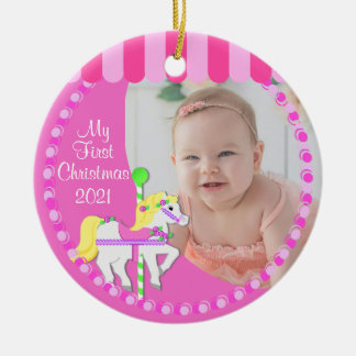Carousel First Christmas Ceramic Tree Decoration