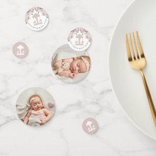 Carousel Floral Soft Pink Photo Confetti