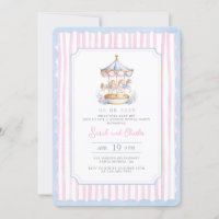 Carousel Gender Reveal Invitation