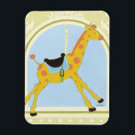 Carousel Giraffe by June Erica Vess Magnet<br><div class="desc">If you cannot head to the park and ride the merry-go-round then this print may be the next best alternative. June Erica Vess made this stunning rendition of a carousel giraffe on a pastel blue and green background. You just want to hop on a ride around in circles. Put this...</div>