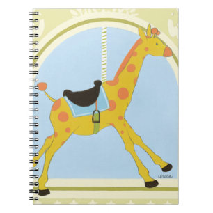 Carousel Giraffe by June Erica Vess Spiral Notebook
