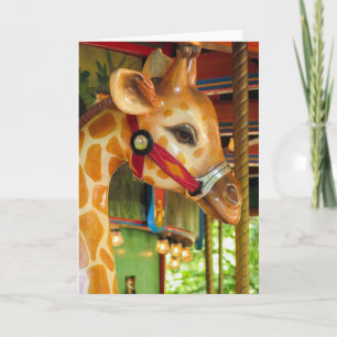 Carousel Giraffe Greeting Card
