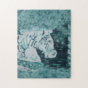 Carousel Horse Aquamarine Puzzle - Jigsaw