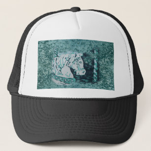 Carousel Horse Aquamarine Trucker Hat