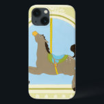 Carousel Horse by June Erica Vess iPhone 13 Case<br><div class="desc">Gallop on the merry-go-round with this carousel horse print by June Erica Vess! The horse has his had thrown back in enjoyment,  ready to carry another child for a spin. Order your copy today!</div>