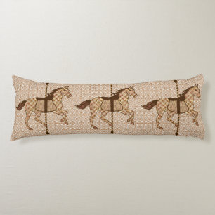 Carousel Horse - Chocolate Brown and Tan Body Cushion