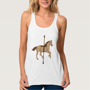 Carousel Horse - Chocolate Brown and Tan Singlet