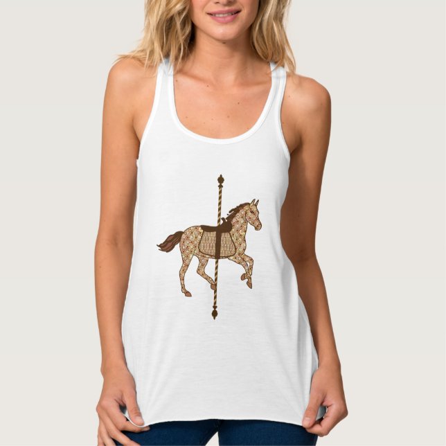 Carousel Horse - Chocolate Brown and Tan Singlet (Front)