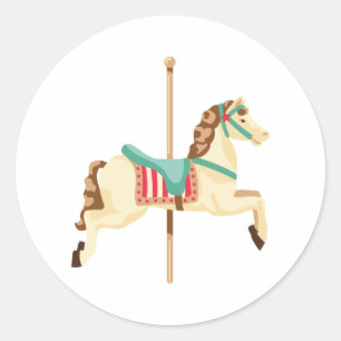 Carousel Horse Classic Round Sticker