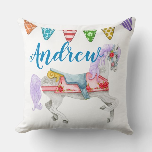 Carousel Horse Custom Template Cushion (Front)