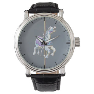 Carousel Horse Dressed in Lavender and Blue Watch