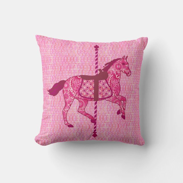 Carousel Horse - Fuchsia Pink Cushion (Front)