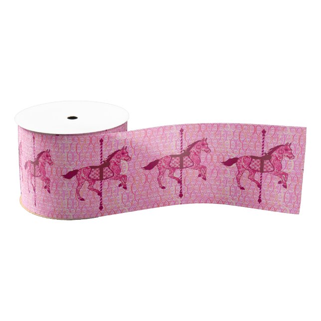 Carousel Horse - Fuchsia Pink Grosgrain Ribbon (Spool)