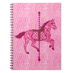 Carousel Horse - Fuchsia Pink Spiral Notebook