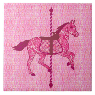 Carousel Horse - Fuchsia Pink Tile