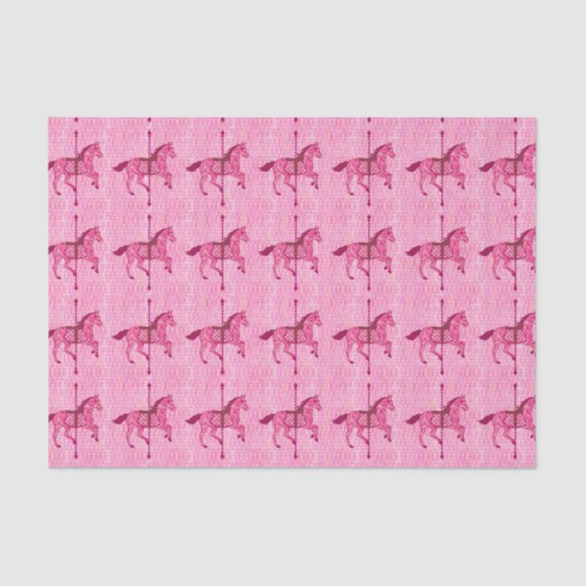 Carousel Horse - Fuchsia Pink Tissue Paper (Front)