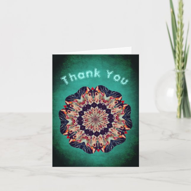 Carousel Horse Kaleidoscope Art Thank You Card (Front)
