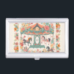 Carousel Horse Kids Party Planner Business Card Holder<br><div class="desc">With a beautiful floral carousel design these custom business card holders are suitable for kids event and party planners.</div>