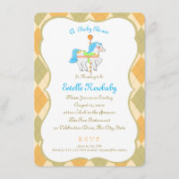 Carousel Horse Orange Gender Neutral Baby Shower