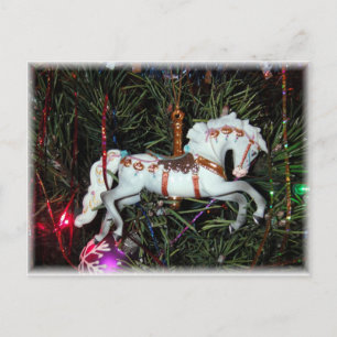 Carousel horse ornament postcard