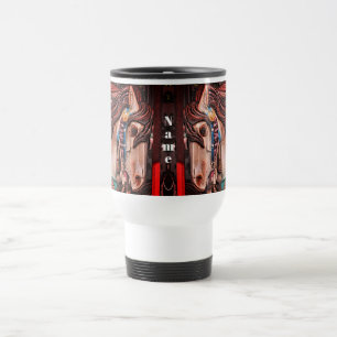 Carousel Horse Pencil Art Personalized Travel Mug