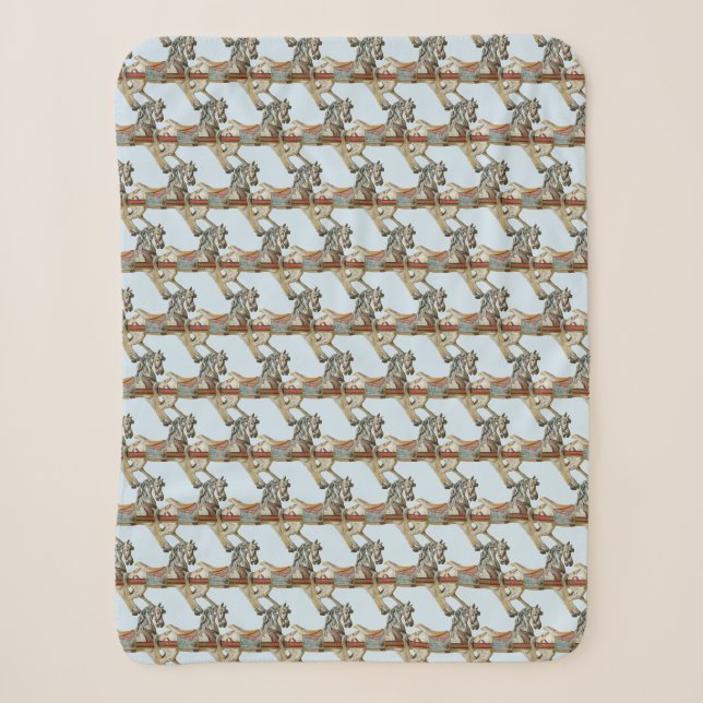 "Carousel Horse" Sherpa Blanket (Front)
