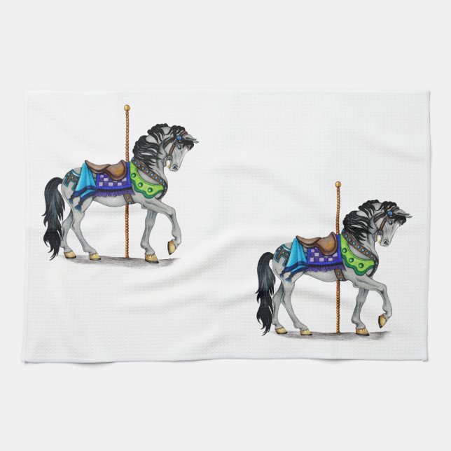Carousel Horse Tea Towel (Horizontal)