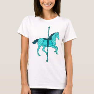 Carousel Horse - Turquoise and Aqua T-Shirt