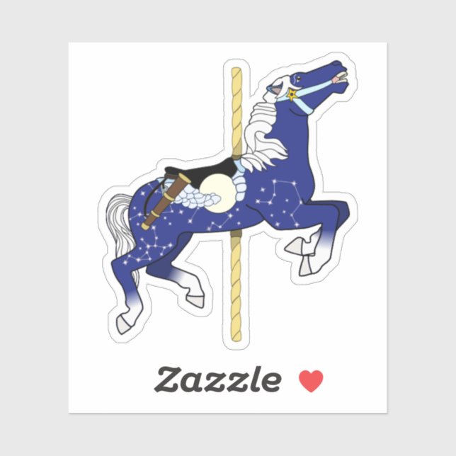 Carousel Horse with night time sky design (Sheet)