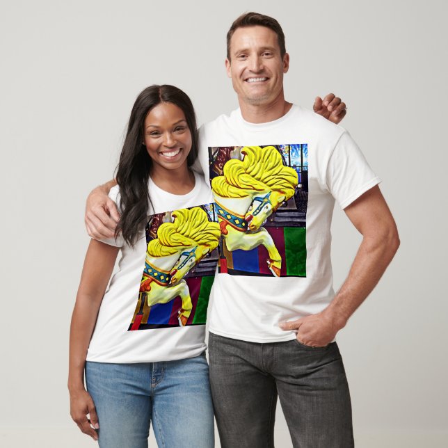 Carousel Horse With Yellow Mane T-Shirt (Unisex)