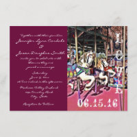 Carousel Horses Love Carnival Wedding Invitations