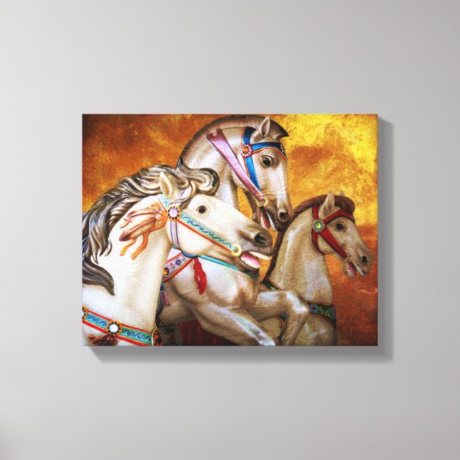 Carousel Horses on stretched canvas (Front)