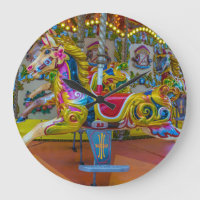 Carousel horses wall clock