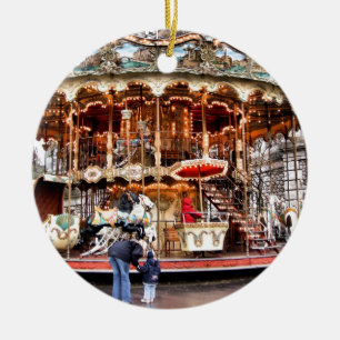 Carousel in Montmartre Ceramic Tree Decoration