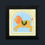 Carousel Lion by June Erica Vess Gift Box<br><div class="desc">The king of the jungle is rendered as a carousel animal in this piece by June Erica Vess. With a smiling face this is a very kid-friendly print. Purchase it today and put it on the wall of your child's nursery!</div>