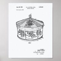 Carousel Mechanism 1965 Patent Art White Paper