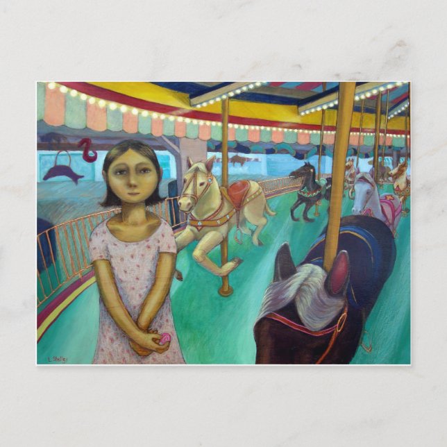 Carousel - Original Painting by Lora Shelley Postcard (Front)