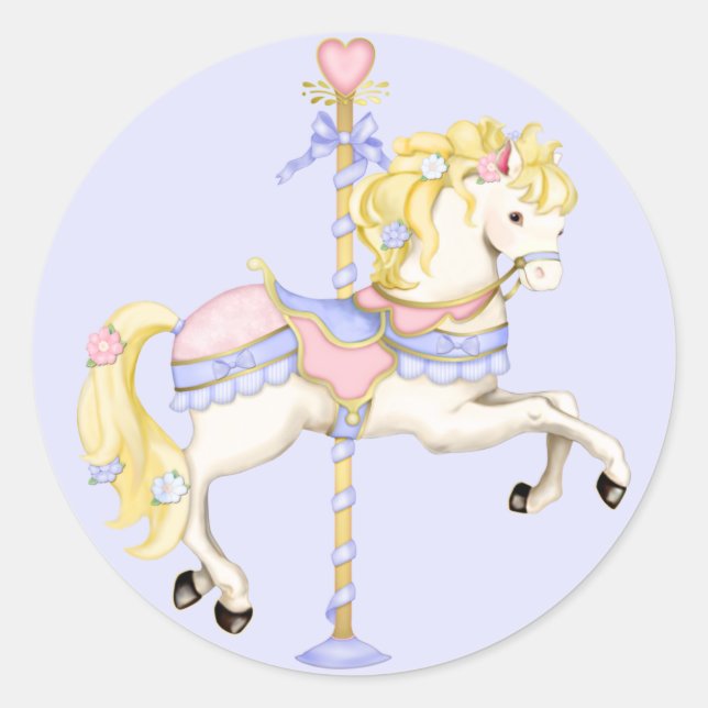 Carousel Pony Classic Round Sticker (Front)
