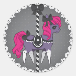 Carousel Pony – Gothic Lolita Classic Round Sticker