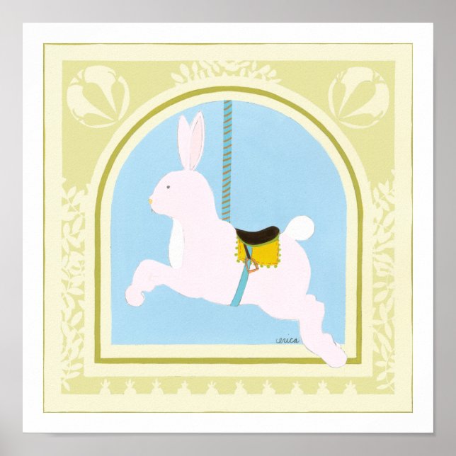 Carousel Rabbit by June Erica Vess Poster (Front)