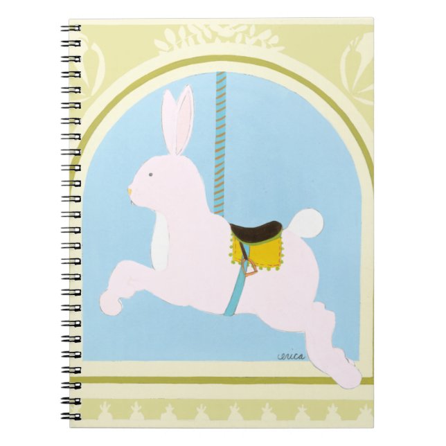 Carousel Rabbit by June Erica Vess Spiral Notebook (Front)