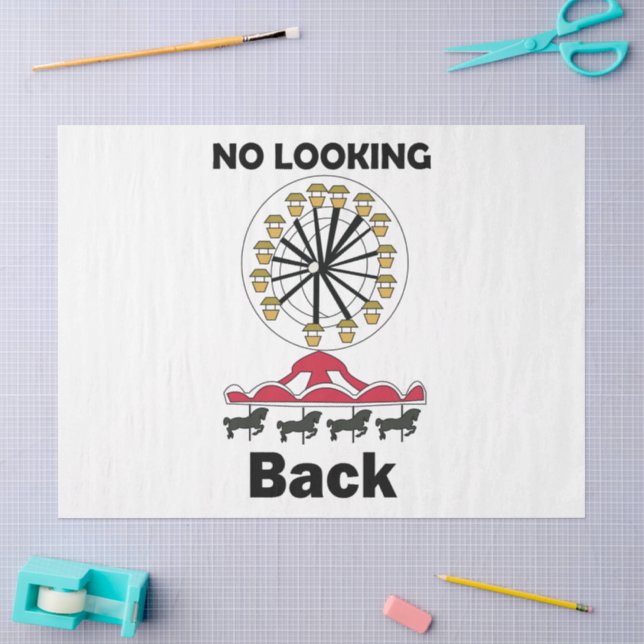 Carousel Ride No Looking Back Inspirational Quote Tissue Paper (Craft)