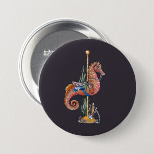 Carousel Seahorse 7.5 Cm Round Badge